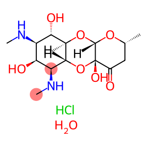 4H-Pyrano(2,3-b)(1,4)benzodioxin-4-one, decahydro-4a,7,9-trihydroxy-2-methyl-6,8-bis(methylamino)-, dihydrochloride, pentahydrate