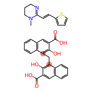 Pyrantel pamoate,1-Methyl-2-(2-[2-thienyl]ethenyl)-1,4,5,6-tetrahydropyrimidine compound with 4,4′-methylenebis(3-hydroxy-2-naphthoic acid)