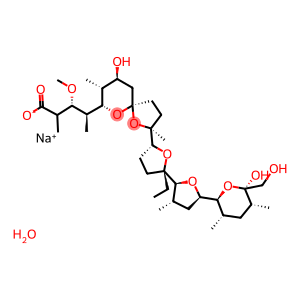 1,6-Dioxaspiro[4.5]decane-7-butyricacid,2-[5-ethyltetrahydro-5-[tetrahydro-3-methyl-5-[tetrahydro-6-hydroxy-6-(hydroxymethyl)-3,5-dimethyl-2H-pyran-2-yl]-2-furyl]-2-furyl]-9-hydroxy-.beta.-methoxy-.alpha.,.gamma.-2,8-tetramethyl-,monosodiumsal