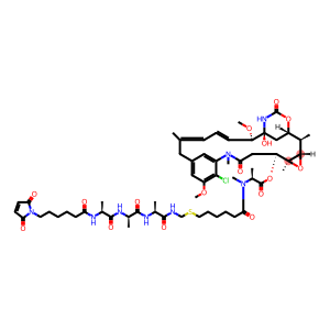 Maytansine, N2'-deacetyl-N2'-[6-[[[[N-[6-(2,5-dioxo-1H-pyrrol-1-yl)-1-oxohexyl]-L-alanyl-D-alanyl-L-alanyl]amino]methyl]thio]-1-oxohexyl]-