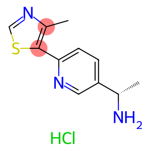 3-Pyridinemethanamine, α-methyl-6-(4-methyl-5-thiazolyl)-, hydrochloride (1:1), (αS)-
