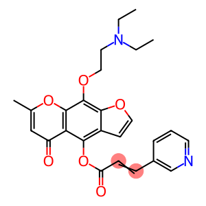2-Propenoic acid, 3-(3-pyridinyl)-, 9-[2-(diethylamino)ethoxy]-7-methyl-5-oxo-5H-furo[3,2-g][1]benzopyran-4-yl ester