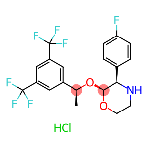 Morpholine, 2-[(1S)-1-[3,5-bis(trifluoromethyl)phenyl]ethoxy]-3-(4-fluorophenyl)-, hydrochloride (1:1), (2S,3R)-