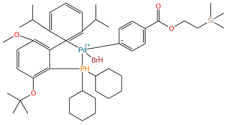 Palladium, bromo[dicyclohexyl[3-(1,1-dimethylethoxy)-6-methoxy-2′,6′-bis(1-methylethyl)[1,1′-biphenyl]-2-yl-κC1′]phosphine-κP][4-[[2-(trimethylsilyl)ethoxy]carbonyl]phenyl]-, (SP-4-2)-