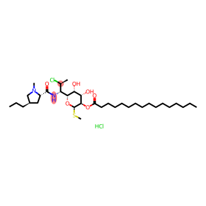 Methyl7-chloro-6,7,8-trideoxy-6-(1-methyl-trans-4-propyl-L-2-pyrrolidinecarboxamido)-1-thio-L-threo-alpha-D-galacto-octopyranoside2-hexadecanoatemonohydrochloride