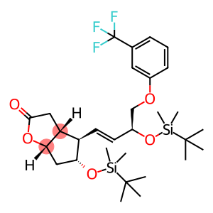 2H-Cyclopenta[b]furan-2-one, 5-[[(1,1-dimethylethyl)dimethylsilyl]oxy]-4-[(1E,3S)-3-[[(1,1-dimethylethyl)dimethylsilyl]oxy]-4-[3-(trifluoromethyl)phenoxy]-1-buten-1-yl]hexahydro-, (3aR,4R,5R,6aS)-