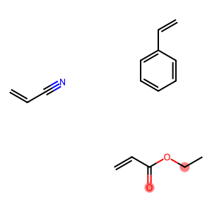 ethyl prop-2-enoate, prop-2-enenitrile, styrene