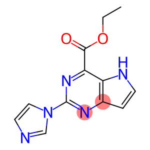 5H-Pyrrolo[3,2-d]pyrimidine-4-carboxylic acid, 2-(1H-imidazol-1-yl)-, ethyl ester