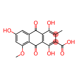 9,10-Dihydro-1,4,6-trihydroxy-8-methoxy-3-methyl-9,10-dioxo-2-anthracenecarboxylic acid