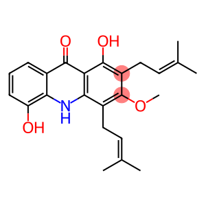 9(10H)-Acridinone, 1,5-dihydroxy-3-methoxy-2,4-bis(3-methyl-2-buten-1-yl)-