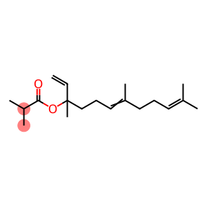 2-Methylpropanoic acid 1-ethenyl-1,5,9-trimethyl-4,8-decadienyl ester