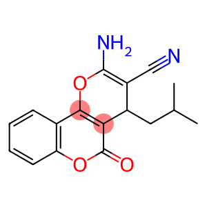 2-amino-4-(2-methylpropyl)-5-oxo-4H,5H-pyrano[3,2-c]chromene-3-carbonitrile