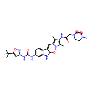 1-Piperazineacetamide, N-[5-[(Z)-[6-[[[[5-(1,1-dimethylethyl)-3-isoxazolyl]amino]carbonyl]amino]-1,2-dihydro-2-oxo-3H-indol-3-ylidene]methyl]-2,4-dimethyl-1H-pyrrol-3-yl]-4-methyl-