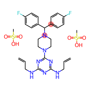 N2,N4-Diallyl-6-(4-(bis(4-fluorophenyl)methyl)piperazin-1-yl)-1,3,5-triazine-2,4-diamine dimethanesulfonate