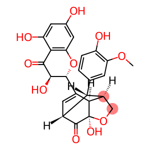 7a-hydroxy-8-(4-hydroxy-3-methoxyphenyl)-4-(3,5,7-trihydroxy-4-oxo-3,4-dihydro-2H-chromen-2-yl)-2,3,3a,7a-tetrahydro-3,6-methano-1-benzofuran-7(6H)-one