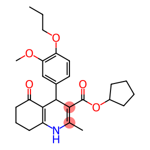 cyclopentyl 2-methyl-4-[3-(methyloxy)-4-(propyloxy)phenyl]-5-oxo-1,4,5,6,7,8-hexahydroquinoline-3-carboxylate