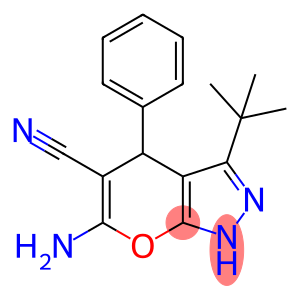 Pyrano[2,3-c]pyrazole-5-carbonitrile, 6-amino-3-(1,1-dimethylethyl)-1,4-dihydro-4-phenyl-