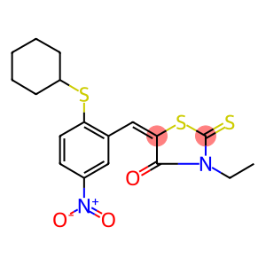 5-{2-(cyclohexylsulfanyl)-5-nitrobenzylidene}-3-ethyl-2-thioxo-1,3-thiazolidin-4-one
