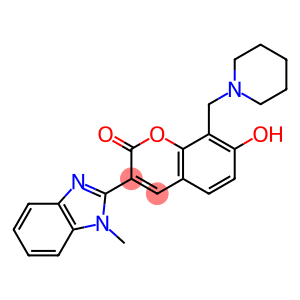 7-hydroxy-3-(1-methyl-1H-benzo[d]imidazol-2-yl)-8-(piperidin-1-ylmethyl)-2H-chromen-2-one