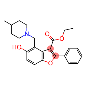 3-Benzofurancarboxylic acid, 5-hydroxy-4-[(4-methyl-1-piperidinyl)methyl]-2-phenyl-, ethyl ester