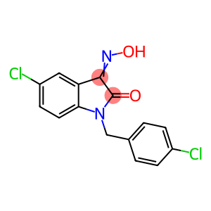 (3Z)-5-chloro-1-[(4-chlorophenyl)methyl]-3-(hydroxyimino)-2,3-dihydro-1H-indol-2-one