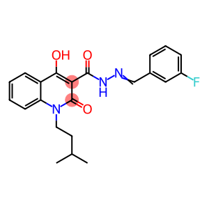 N'-(3-fluorobenzylidene)-4-hydroxy-1-isopentyl-2-oxo-1,2-dihydro-3-quinolinecarbohydrazide
