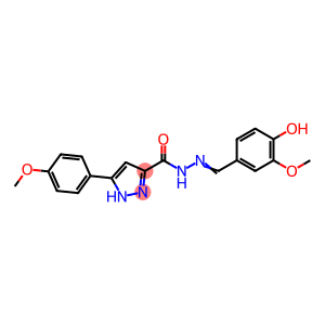 (E)-N-(4-hydroxy-3-methoxybenzylidene)-3-(4-methoxyphenyl)-1H-pyrazole-5-carbohydrazide