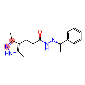 3-(3,5-dimethyl-1H-pyrazol-4-yl)-N'-[(1E)-1-phenylethylidene]propanehydrazide