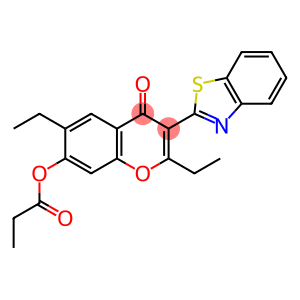 3-(benzo[d]thiazol-2-yl)-2,6-diethyl-4-oxo-4H-chromen-7-yl propionate