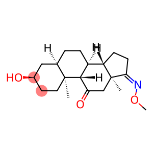 5β-Androstane-11,17-dione, 3α-hydroxy-, 17-O-methyloxime (7CI,8CI)