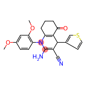 2-amino-1-(2,4-dimethoxyphenyl)-5-oxo-4-(3-thienyl)-1,4,5,6,7,8-hexahydro-3-quinolinecarbonitrile