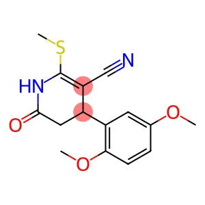 3-Pyridinecarbonitrile, 4-(2,5-dimethoxyphenyl)-1,4,5,6-tetrahydro-2-(methylthio)-6-oxo-