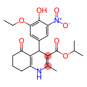 propan-2-yl 4-(3-ethoxy-4-hydroxy-5-nitrophenyl)-2-methyl-5-oxo-1,4,5,6,7,8-hexahydroquinoline-3-carboxylate