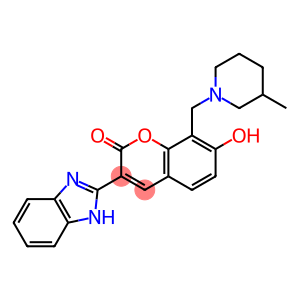 3-(1H-benzo[d]imidazol-2-yl)-7-hydroxy-8-((3-methylpiperidin-1-yl)methyl)-2H-chromen-2-one