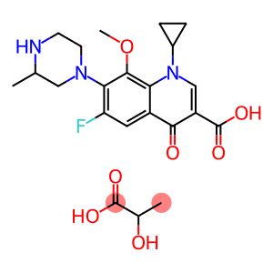 3-Quinolinecarboxylic acid, 1-cyclopropyl-6-fluoro-1,4-dihydro-8-Methoxy-7-(3-Methyl-1-piperazinyl)-4-oxo-, Mono(2-hydroxypropanoate) (9CI)