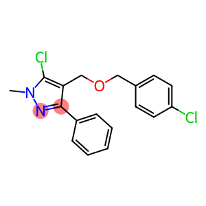 5-chloro-4-{[(4-chlorophenyl)methoxy]methyl}-1-methyl-3-phenyl-1H-pyrazole