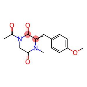 1-ACETYL-3-[(4-METHOXYPHENYL)METHYLENE]-4-METHYLTETRAHYDRO-2,5-PYRAZINEDIONE
