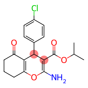 4H-1-Benzopyran-3-carboxylic acid, 2-amino-4-(4-chlorophenyl)-5,6,7,8-tetrahydro-5-oxo-, 1-methylethyl ester