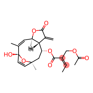 (Z)-2-Acetoxymethyl-2-butenoic acid [(3aR,4R,6S,9R,10Z,11aR)-2,3,3a,4,5,6,9,11a-octahydro-9-hydroxy-6,10-dimethyl-3-methylene-2-oxo-6,9-epoxycyclodeca[b]furan-4-yl] ester
