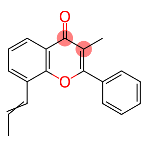 4H-1-Benzopyran-4-one, 3-methyl-2-phenyl-8-(1-propen-1-yl)-