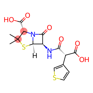 6-[D-(-)-a-Carboxy-3-thienylacetamido]penicillanic acid