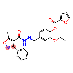 2-ethoxy-4-[(E)-{2-[(5-methyl-3-phenyl-1,2-oxazol-4-yl)carbonyl]hydrazinylidene}methyl]phenyl furan-2-carboxylate
