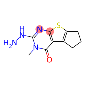 4H-Cyclopenta[4,5]thieno[2,3-d]pyrimidin-4-one, 2-hydrazinyl-3,5,6,7-tetrahydro-3-methyl-