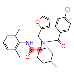 4-chloro-N-{1-[(2,6-dimethylanilino)carbonyl]-4-methylcyclohexyl}-N-(2-furylmethyl)benzamide