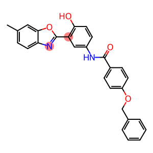 4-(benzyloxy)-N-[4-hydroxy-3-(6-methyl-1,3-benzoxazol-2-yl)phenyl]benzamide