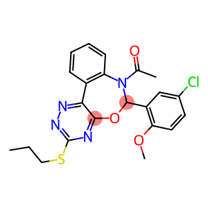 7-acetyl-6-(5-chloro-2-methoxyphenyl)-3-(propylsulfanyl)-6,7-dihydro[1,2,4]triazino[5,6-d][3,1]benzoxazepine