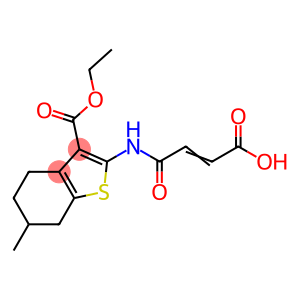 Benzo[b]thiophene-3-carboxylic acid, 2-[(3-carboxy-1-oxo-2-propen-1-yl)amino]-4,5,6,7-tetrahydro-6-methyl-, 3-ethyl ester