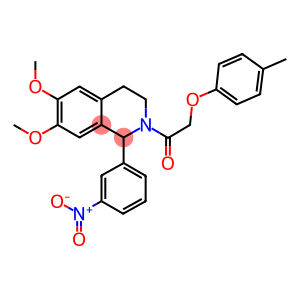 1-{3-nitrophenyl}-6,7-dimethoxy-2-[(4-methylphenoxy)acetyl]-1,2,3,4-tetrahydroisoquinoline