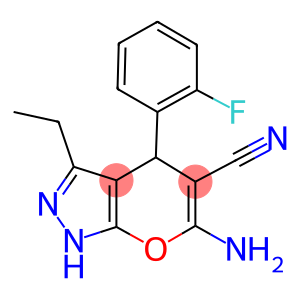 6-amino-3-ethyl-4-(2-fluorophenyl)-1,4-dihydropyrano[2,3-c]pyrazole-5-carbonitrile