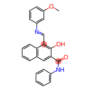 3-hydroxy-4-{[(3-methoxyphenyl)imino]methyl}-N-phenyl-2-naphthamide